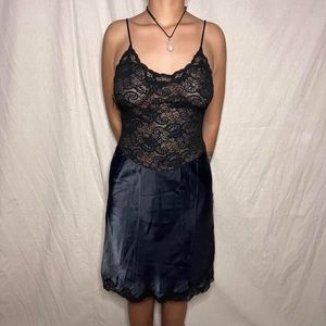 BLACK LACE SLIP DRESS